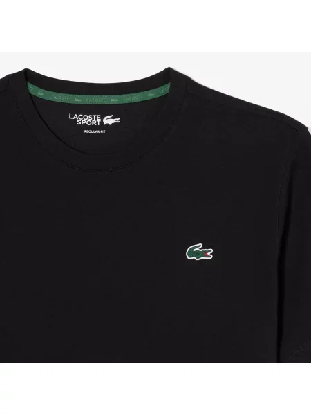 Lacoste Sportowy T-Shirt Z Grafiką Krokodyla Ultra Dry czarny