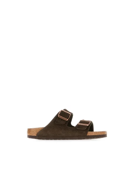 Klapki Birkenstock skórzane brązowe
