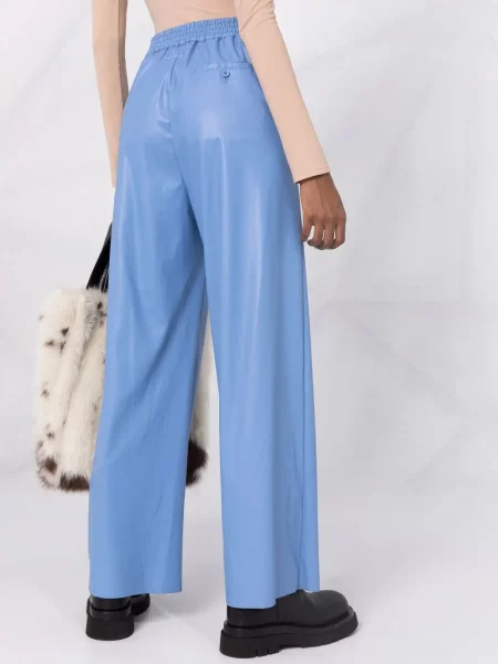 Kožené kalhoty Mm6 Maison Margiela modré