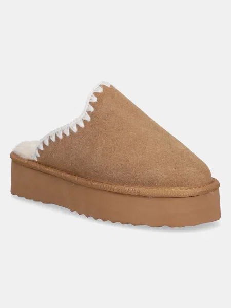 Замшевые тапочки Answear.lab коричневые