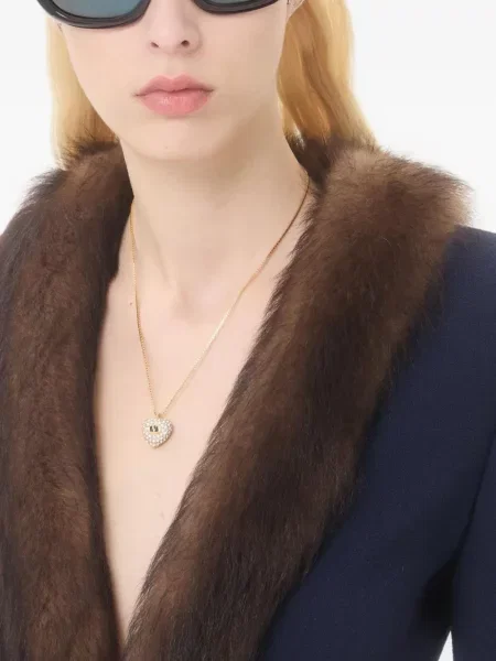 Колие Valentino Garavani с кристали със сърца златисто