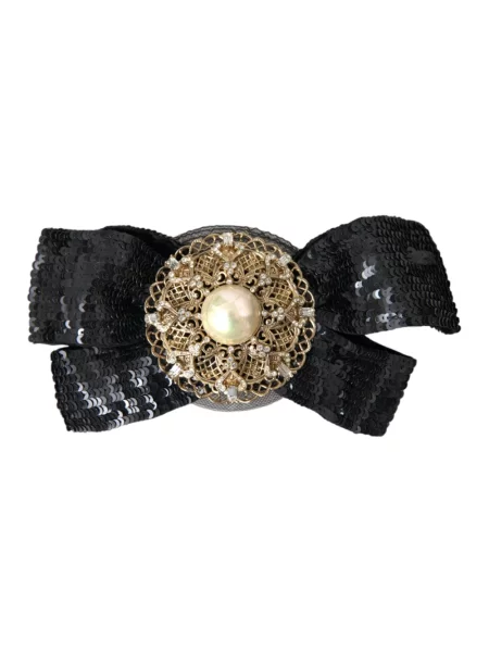 Broszka Dolce And Gabbana z cekinami czarna