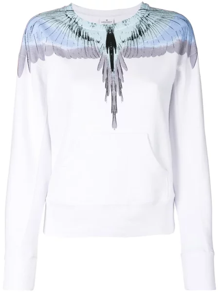 Hanorac crewneck County Of Milan cu decolteu rotund alb