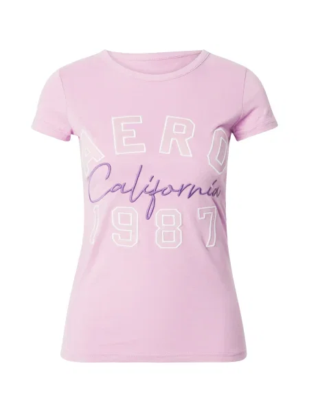 AÉROPOSTALE Tricou CALIFORNIA mov prună / mov lavandă alb