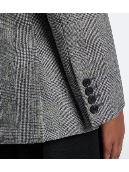 Sacou Givenchy de lână în carouri gri