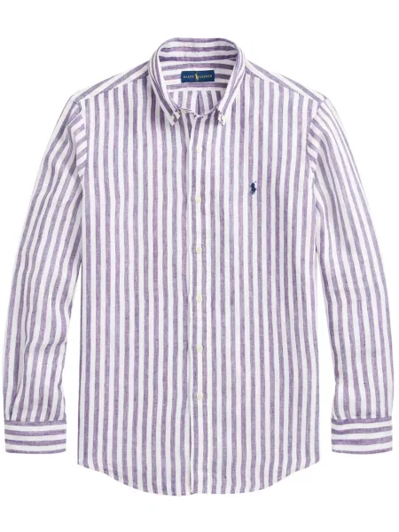 Prugasta polo majica Polo Ralph Lauren s printom od kašmira plava