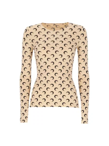 Top Marine Serre z dżerseju z dekoltem w kształcie litery U z nadrukiem beżowy