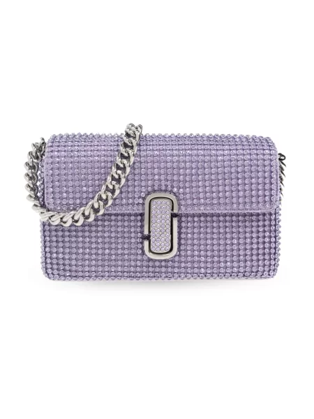 Mała mały kryształ górski torebka Marc Jacobs fioletowa