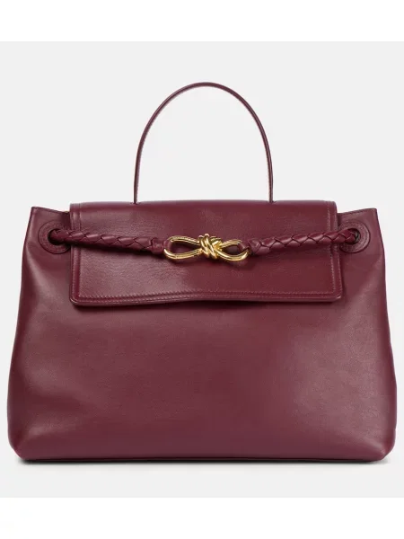 Usnjena torbica Bottega Veneta Handle bordo
