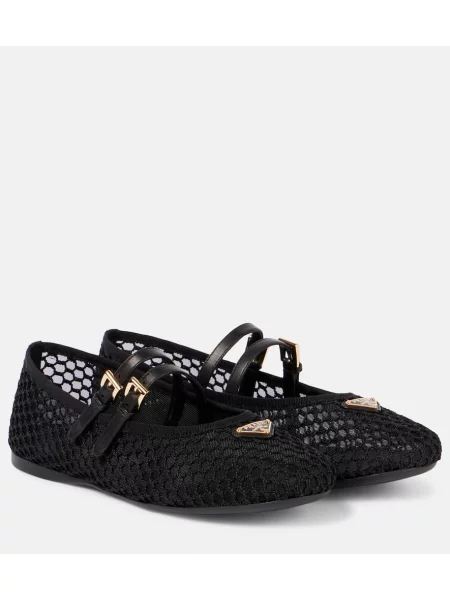 Balerini Prada din piele negru
