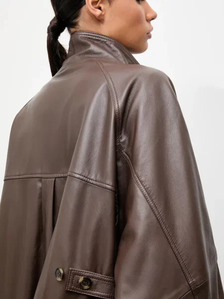 Шкіряна куртка Answear.LAB коричневий