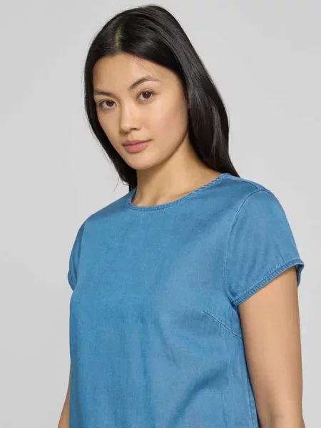 Bluzka o kroju regular fit model ‘BISTA’ Vila niebieska
