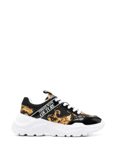 Sneakerși Versace Jeans Couture cu șireturi din dantelă negru
