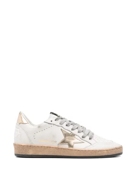 Sneakerși Golden Goose din piele cu aplicații alb
