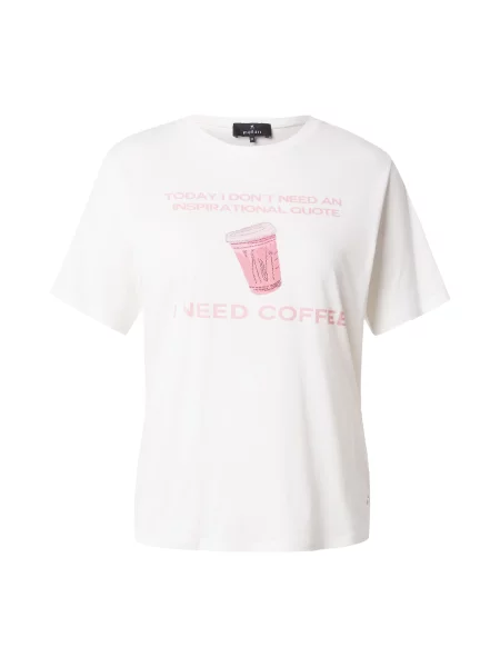 Monari Tricou roz / roz pal alb