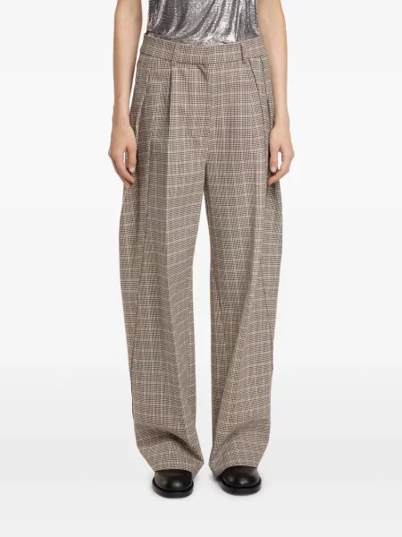 Pantaloni Rabanne în carouri plisate