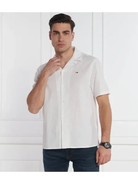 Tommy Jeans Cămașă | cu adaos de in alb