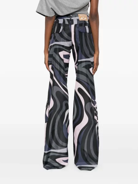 Pantaloni cargo Pucci cu imagine negru