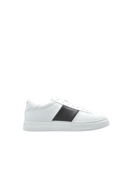 Sneakersy Emporio Armani z siateczką z paskiem białe