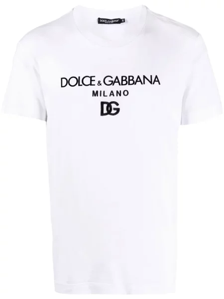 Тениска Dolce & Gabbana бродирана бяло