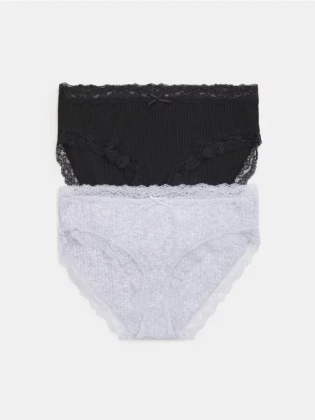 Хіпстер трусики з мереживом 2 упаковки різнобарвний