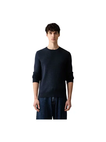 Sweter Trussardi klasyczny niebieski