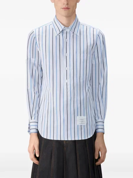 Cămașă Thom Browne cu dungi din poplin alb