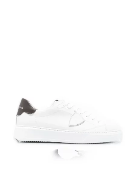 Sneakerși Philippe Model Paris din piele cu autograf alb