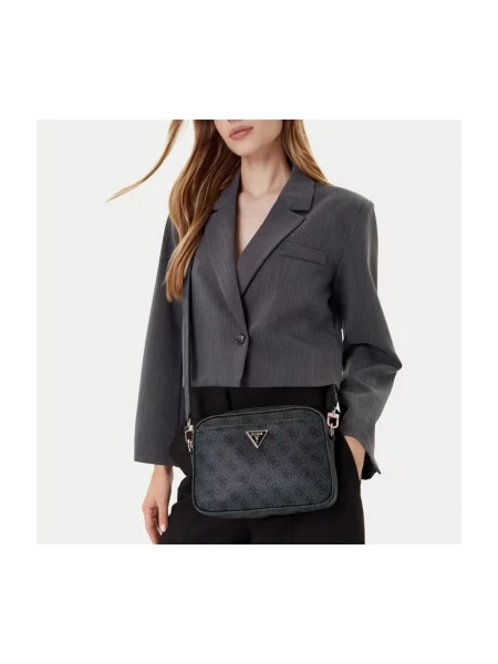 GUESS Torba preko ramena Meridian II tamo / crna siva