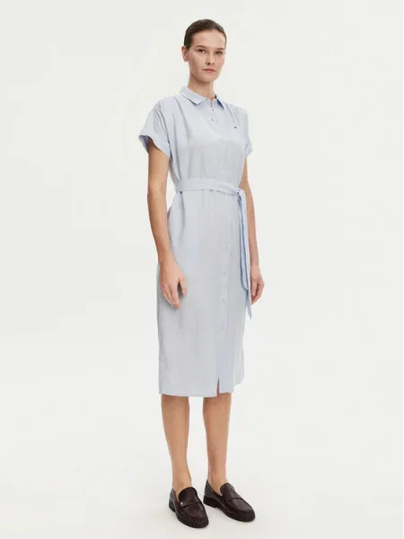 Tommy Hilfiger Rochie tip cămașă Ess celest albastru