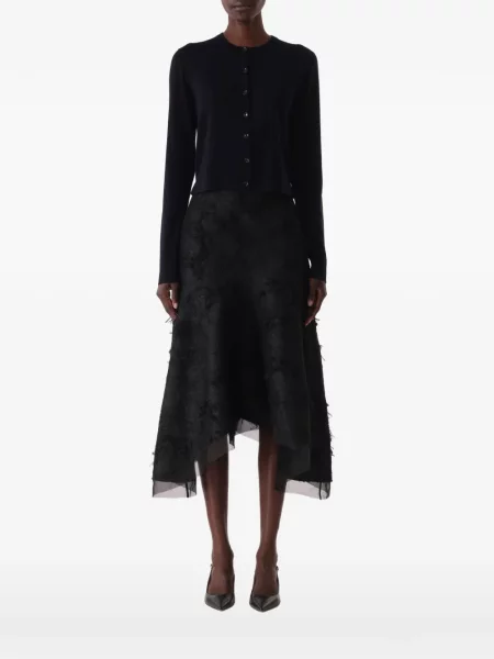 Cardigan Jason Wu Collection din țesătură twill negru