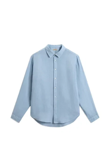 Ленена риза Woolrich синьо