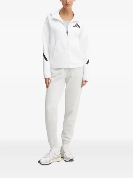 Pruhovaná džínová bunda Adidas s kapucí černá