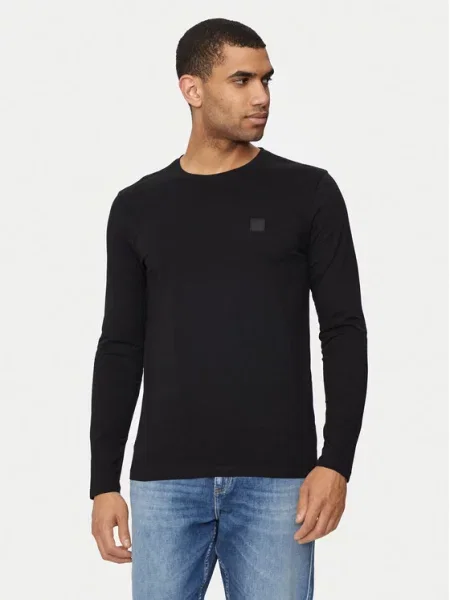 Boss Majica z dolgimi rokavi Tacls črna