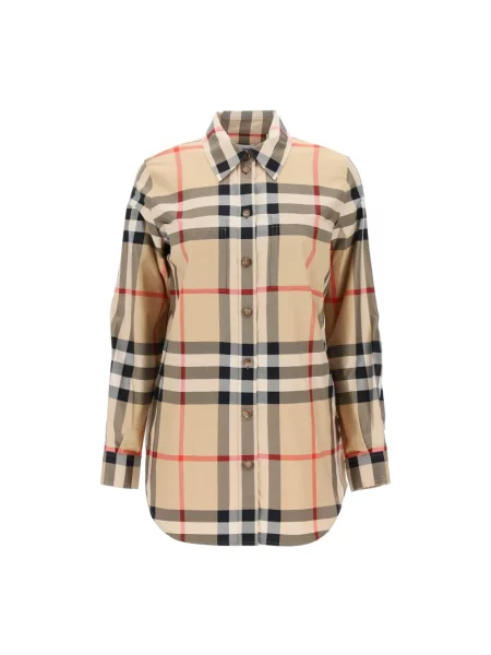 Koszula Burberry w kratkę beżowa