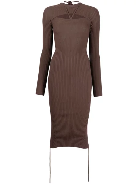 Rochie Andreadamo tricotate de costum maro