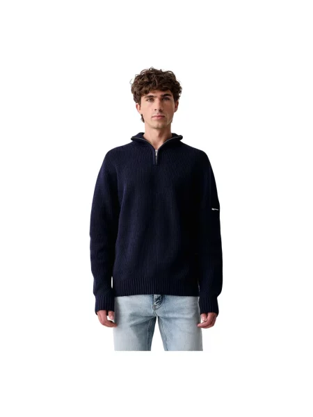 Sweter z golfem Karl Lagerfeld niebieski
