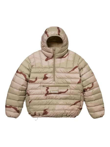 Geacă Supreme cu model camuflaj de jumătate de fermoar