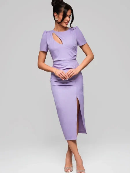 Kratek obleka mini obleka Edoti vijolična