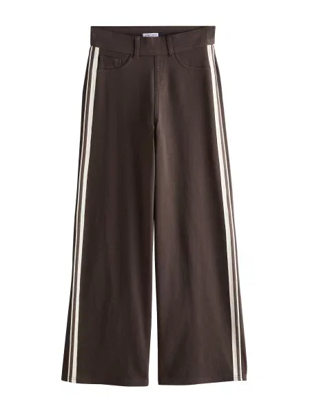 Next Pantaloni maro închis alb
