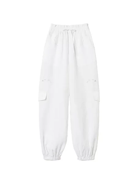 Pantaloni de jogging Twinset cu broderie alb