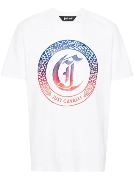 Tricou Just Cavalli cu imagine alb