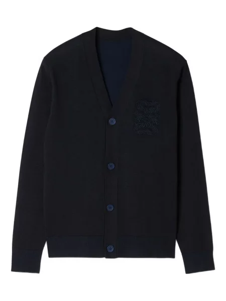 Cardigan Sandro cu broderie cu decolteu în V albastru