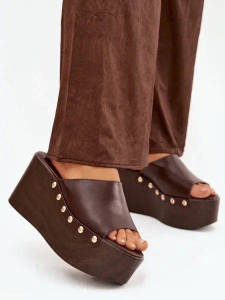 Japonke Boto s platformo rjava