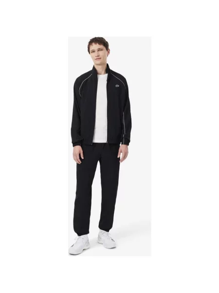 Dres Lacoste Tennis Contrast czarno szaro S biały