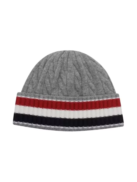 Czapka Thom Browne wełniana ze sznurkiem szara