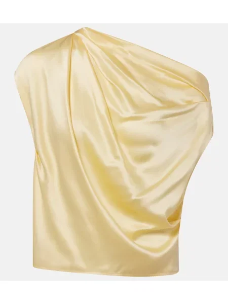 Top The Sei din satin drapat galben