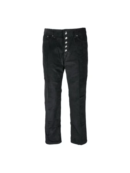 Welurowe jeansy Dondup czarne