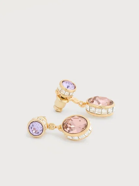 Swarovski Uhani rjava lila zlata