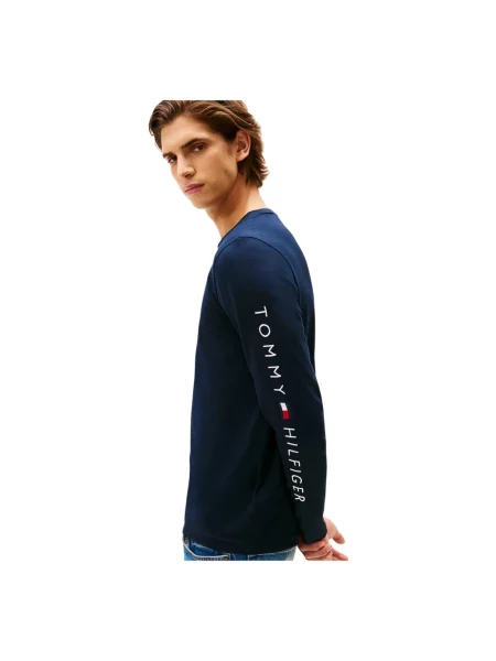 Bluza Tommy Hilfiger z logo niebieska